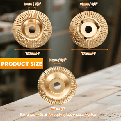 3PCS Wood Carving Disc Set for 4-Inch Angle Grinders