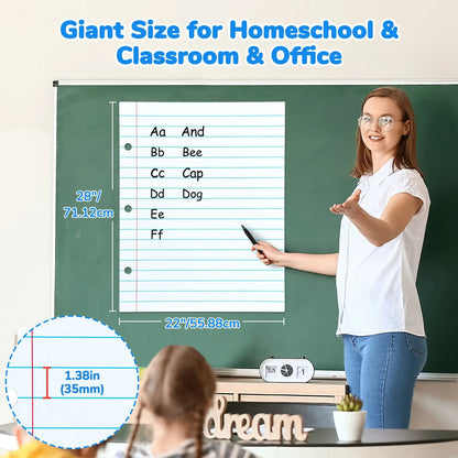 📝✨Giant Magnetic Lined Paper Whiteboard 28” x 22” – 🧑‍🏫💕
