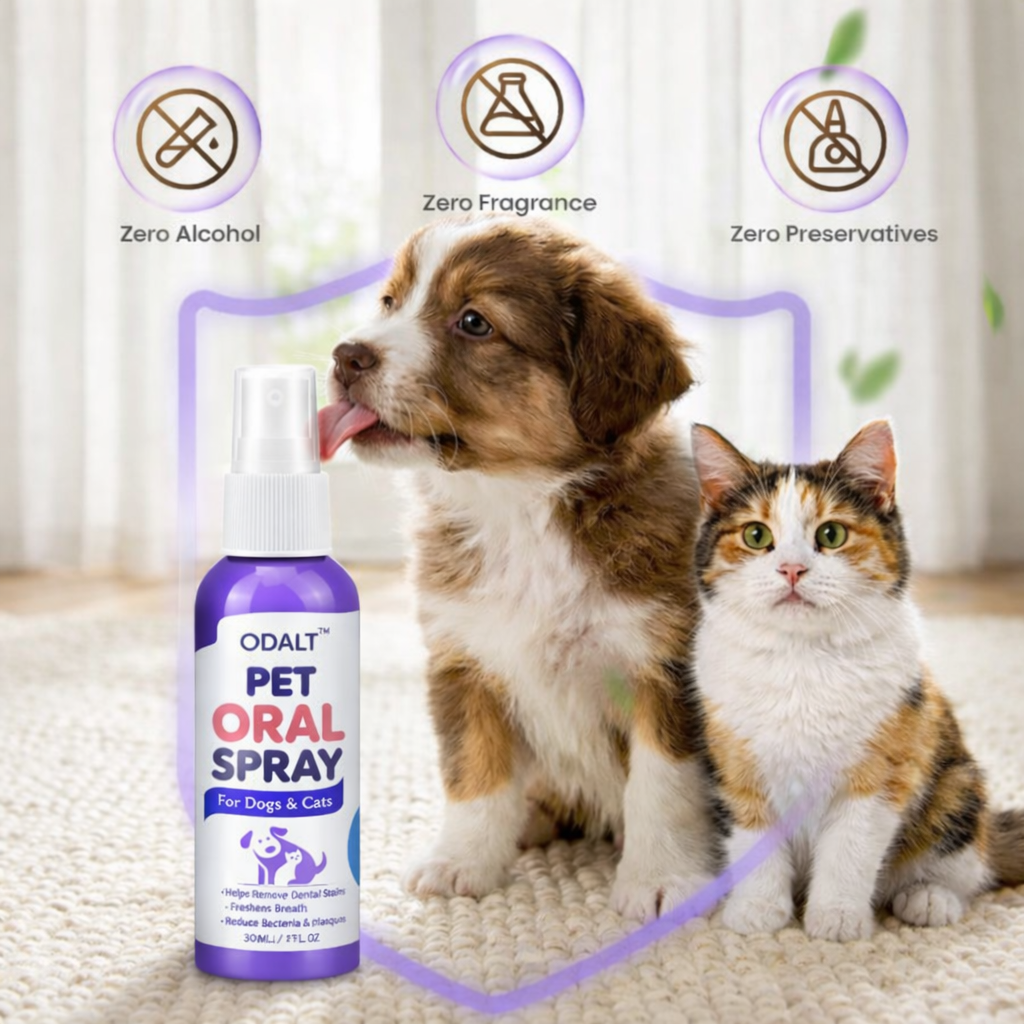 Pet Dental Spray – Thoroughly removes plaque from dogs' teeth, no brushing required, for easy dental care