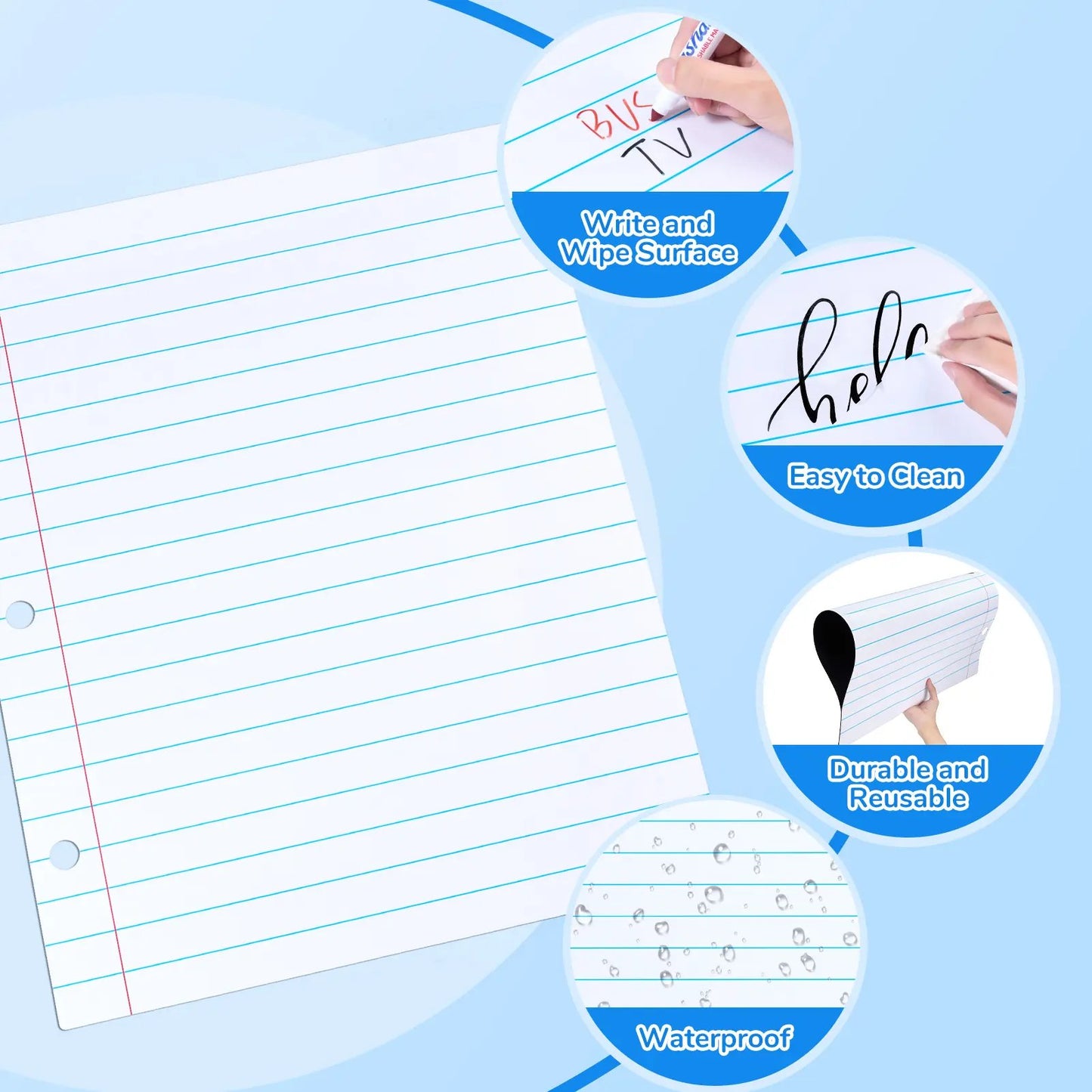 📝✨Giant Magnetic Lined Paper Whiteboard 28” x 22” – 🧑‍🏫💕